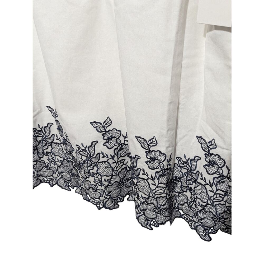 Tuckernuck Hyacinth House Mini Dress Large Embroidered White Navy Puff Sleeves - Picture 7 of 14